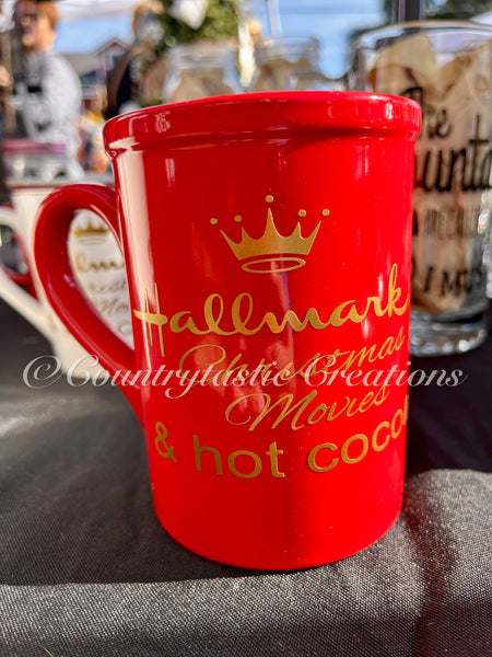 Hallmark Christmas Movies & Hot Cocoa Mug - red