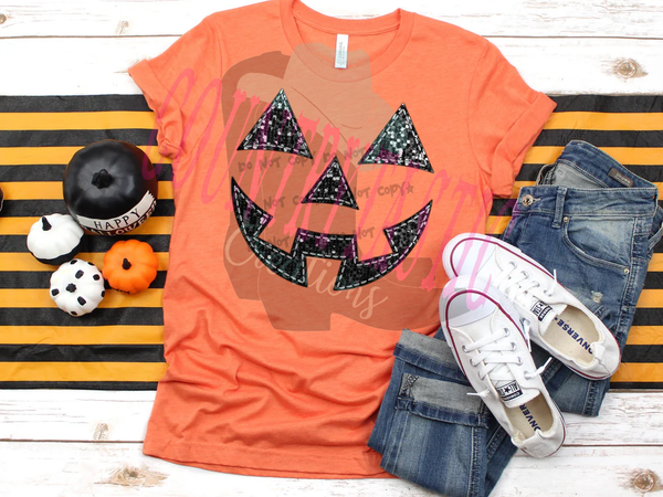Pumpkin Face Sequin