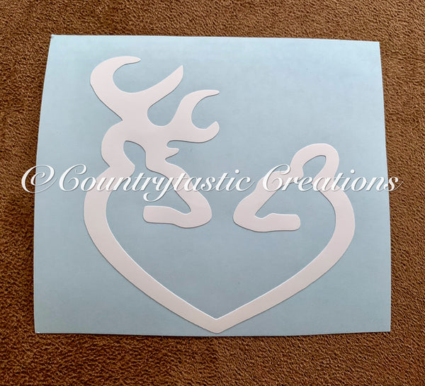 Deer Doe Heart Decal