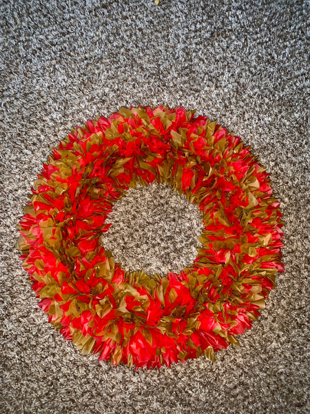 Red and Gold Round Wreath