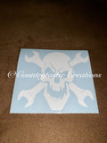 Wrench Skull Head Decal