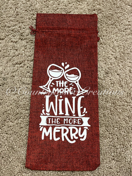 More Wine More Merry Wine Bag