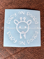 Baby on Board -Giraffe- Decal