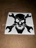 Wrench Skull Head Decal