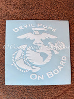 Devil Pups on Board -USMC- Decal