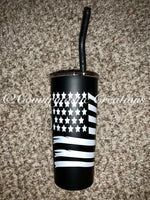 Never Forget Flag Straw Tumbler