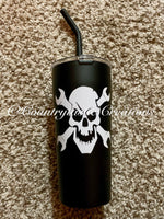 Tool Skull Head Straw Tumbler