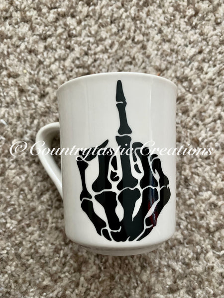 Skeleton Middle Finger Coffee Mug